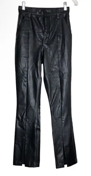 Abercrombie pleather pants split leg 0‎ thumbnail 1