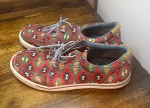 Twisted X Red aztec print loafers size 7.5 thumbnail 1