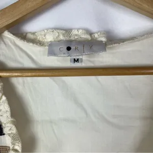 Boutique Cory White Lace‎ Embroidered Scoop Neck Tank Top M thumbnail 4