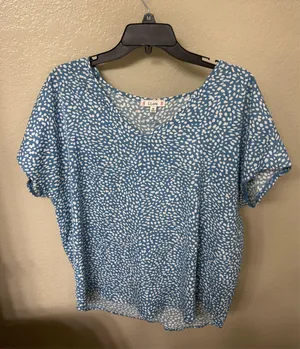 L Love Blue Spotted Blouse thumbnail 1