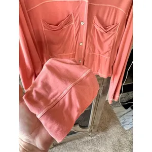 Free People Intimately‎ PJ Button Down Top Womens Pink Medium (T1) thumbnail 5