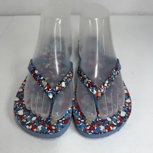 Tory Burch 6 Linosa Festival Flip Flop Printed Naplak Logo Thong Sandals Preppy thumbnail 5