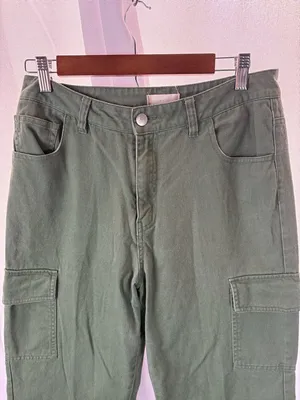 Altard state green cargo wide leg cotton Pants‎ Size Medium EUC thumbnail 3