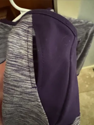 Adidas Heathered Gray & Purple Performance Zip Jacket thumbnail 4