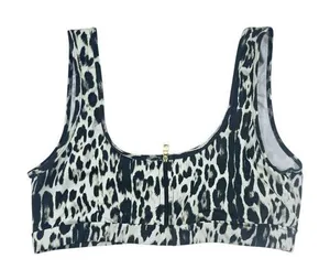Varley 75N Animal Print Bikini Top‎ Front Zipper Size Large thumbnail 1