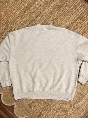 ALO Yoga Female Accolade Crew Neck Pullover Cozy Sweatshirt Oatmeal Heather XL thumbnail 7