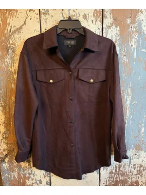 Women's Truth by Republic brown faux leather suede jacket Shackett size small thumbnail 1