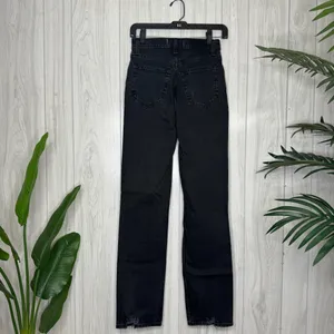 NWT Abercrombie & Fitch Ultra High Rise 90s Straight Jean Black Destroy 24 / 00R thumbnail 4