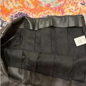 Black Pleated Leather Skirt thumbnail 3