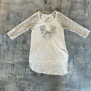We The Free People Renegade Raglan Ivory 3/4 Lace Sleeve Top Size Small thumbnail 6