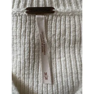 Free People Easy Street Crop Pullover Sweater in White Size Medium Preppy Fall thumbnail 13