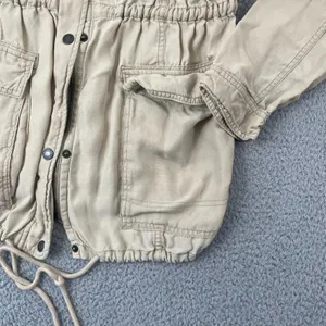 Abercrombie & Fitch Safari Jacket Women L Tan Lightweight Utility Full Zip thumbnail 2