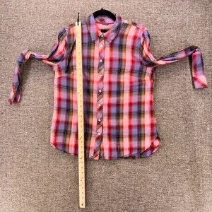Talbots Button Up Shirt‎ Purple Plaid M thumbnail 15