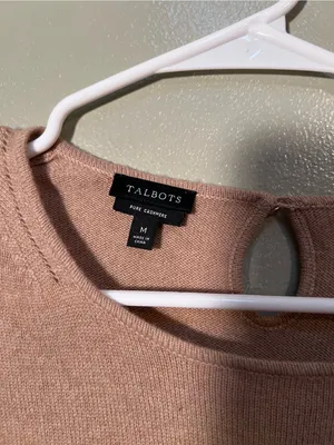 Talbots Women’s Sz Medium Pure Cashmere Sweater Dark Chestnut Heather 3/4 Sleeve thumbnail 11