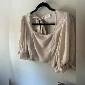 Sienna Sky Smocked Waist Cropped Top Bow Size Medium thumbnail 6
