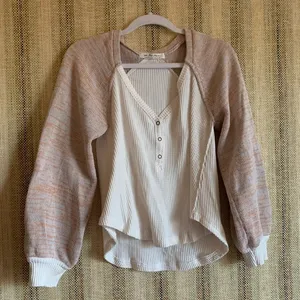 We The Free Free People Top Women Long Sleeve Shirt Size Small Multi Colored thumbnail 1
