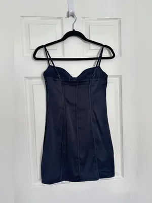 NWT Hollister Social Tourist Satin Corset Mini Dress - Black - XS thumbnail 6