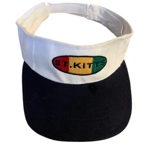 Source Unknown Vintage St. Kitts Embroidered Adjustable Caribbean Visor Hat Cotton Tennis Golf thumbnail 1