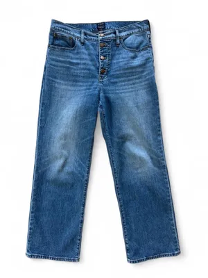 J.Crew Full Length Wide-Leg Jeans Button Fly Blue Size 30 thumbnail 1
