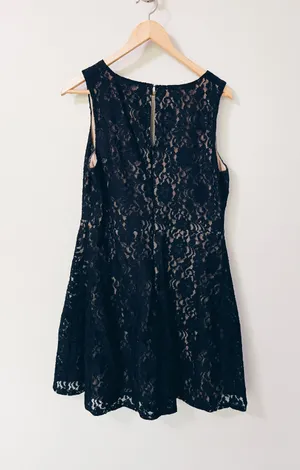 BCBG Maxazria Black Lace Dress - Size Large thumbnail 2