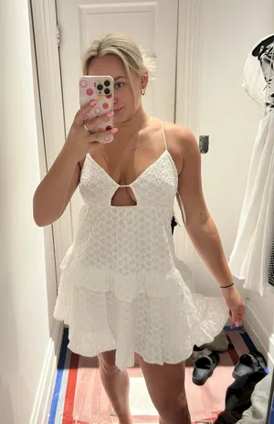 Mini White Dress Size M thumbnail 1