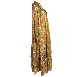 Free People Garden Wonders Maxi Dress Retro 70s Bohemian Floral Size Large thumbnail 9