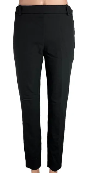 Zara Woman Black Mid Rise Side Zip Straight Leg Trouser Dress Pants Size S thumbnail 1