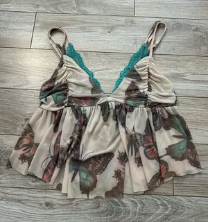 Urban Outfitters top with butterfly print thumbnail 1