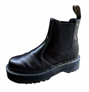 Dr Martens Black Vegan Leather 2976 Quad Chelsea Platform Jadon Chunky Boot thumbnail 1