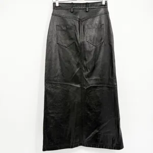 Pilcro Anthropologie Womens Black Faux Leather The Madi Front Slit Maxi Skirt 2 thumbnail 8