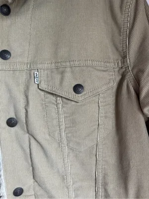 Levi’s Corduroy Sherpa Trucker Jacket Tan Beige L thumbnail 5