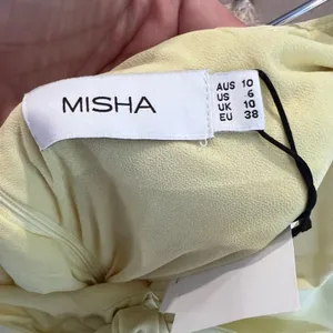 Misha collection gathered front chiffon midi skirt‎ yellow, NWT size 6 thumbnail 5