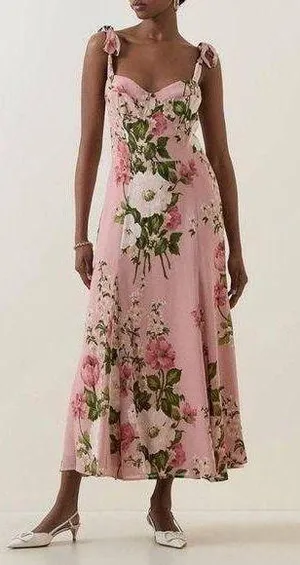Reformation Nadira Floral Pink Maxi Dress thumbnail 2
