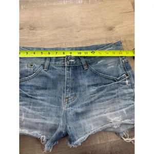 Wednesday Vintage Style Distressed‎ Cut-Off Denim Shorts - Size L thumbnail 6