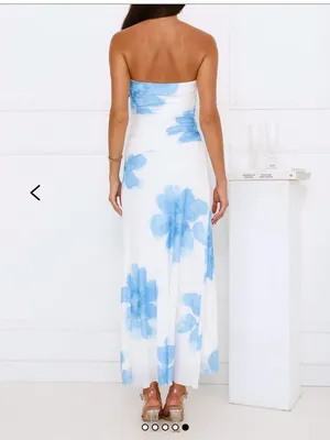 Hello Molly Strapless Mesh Maxi Dress Blue thumbnail 2