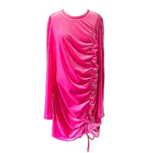 Juicy Couture Barbie Pink Velvet Bodycon Dress Women's XXL Long Sleeve Y2K thumbnail 5