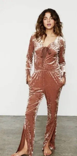 We Are HAH HOT AS HELL Revolve Jump On It Velvet Jumpsuit M NWT‎ $298 thumbnail 1