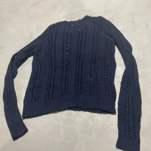 Y2K Babydoll Abercrombie Fitch Women's SZ L Navy Sweater Indie Sleaze Knit VTG thumbnail 8