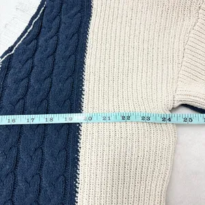 POL V-Neck Color Block Chunky Knitted Sweater Women’s‎ Size M thumbnail 11