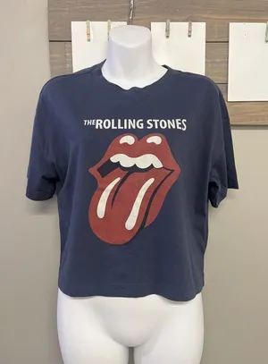 Gap Teen Rolling Stones Cropped Short Sleeves Oversized Band T-shirt 18-20 thumbnail 1