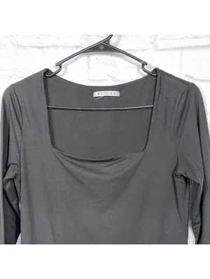 REORIA Medium Black Long Sleeve Bodysuit thumbnail 2