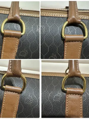 Christian Dion PVC Brown Monogram Travel Duffle Bag with Leather Trim thumbnail 9
