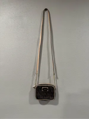 Michael Kors Brown Monogram Crossbody with Tan Trim thumbnail 11