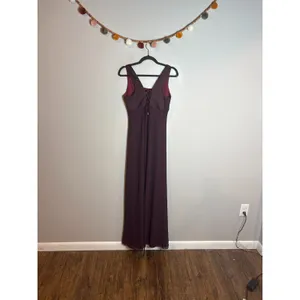 Y2K Betsy & Adam burgundy lace up back formal prom dress thumbnail 2