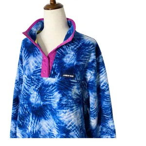 NWT LANDS' END Fleece Henley Pullover Jacket thumbnail 2