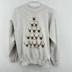 Artisan Vintage Crewneck‎ Sweatshirt Western Elk Hunter Graphic Print Hunting Humor thumbnail 6