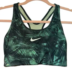 Nike Dri Fit Green Print Racerback Sports Bra Small Medium Support‎ thumbnail 1