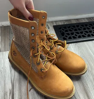 Timberland Women's Brown Mesh Combat Boots thumbnail 1