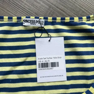 NWT Princess Polly Arivelle Tank Top Blue / Yellow Stripe thumbnail 4