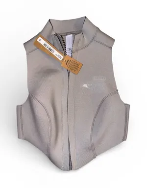 Skims Size xxs Sport Swim Mock Neck Zip Top Chrome Gray Sleeveless Zip Front NWT thumbnail 1
